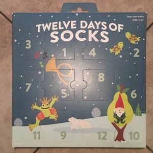 Christmas Advent Calendar, 12 Days of Socks, crew socks